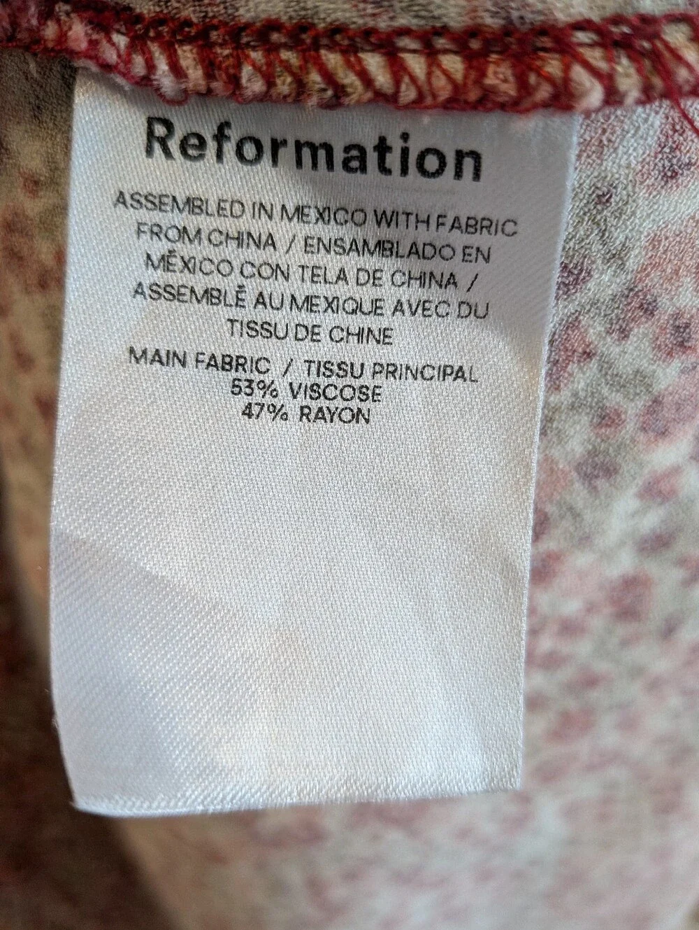 Reformation Petites Baxley Floral Midi Dress La Vie En Rose Red Pink Size 2 - Picture 16 of 16